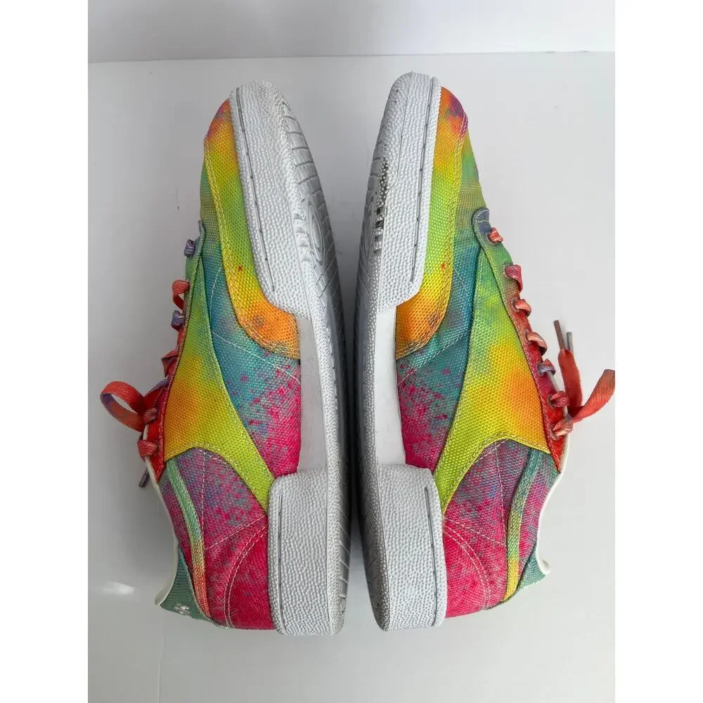 Reebok Club C 85 Unisex Pride Rainbow Tie Dye Canvas Sneakers Men 8/ Women 9.5